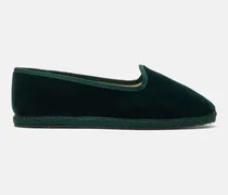 Valentina Verde Velluto - Frau Friulane Slippers Grün - Samt