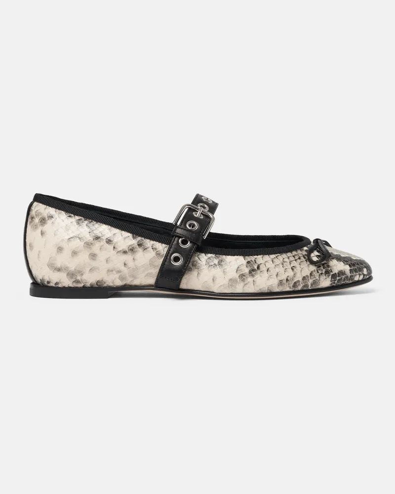 Scarosso Astrid Python - Frau Ballerinas Grau - Kalbsleder Pythonprint Grau