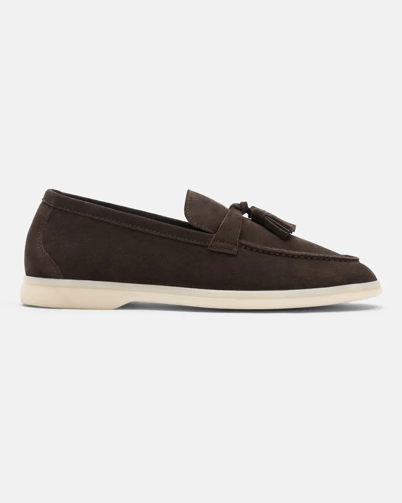 Scarosso Leandra Dunkelbraunes Veloursleder - Frau Loafers Dunkelbraun - Veloursleder Dunkelbraun