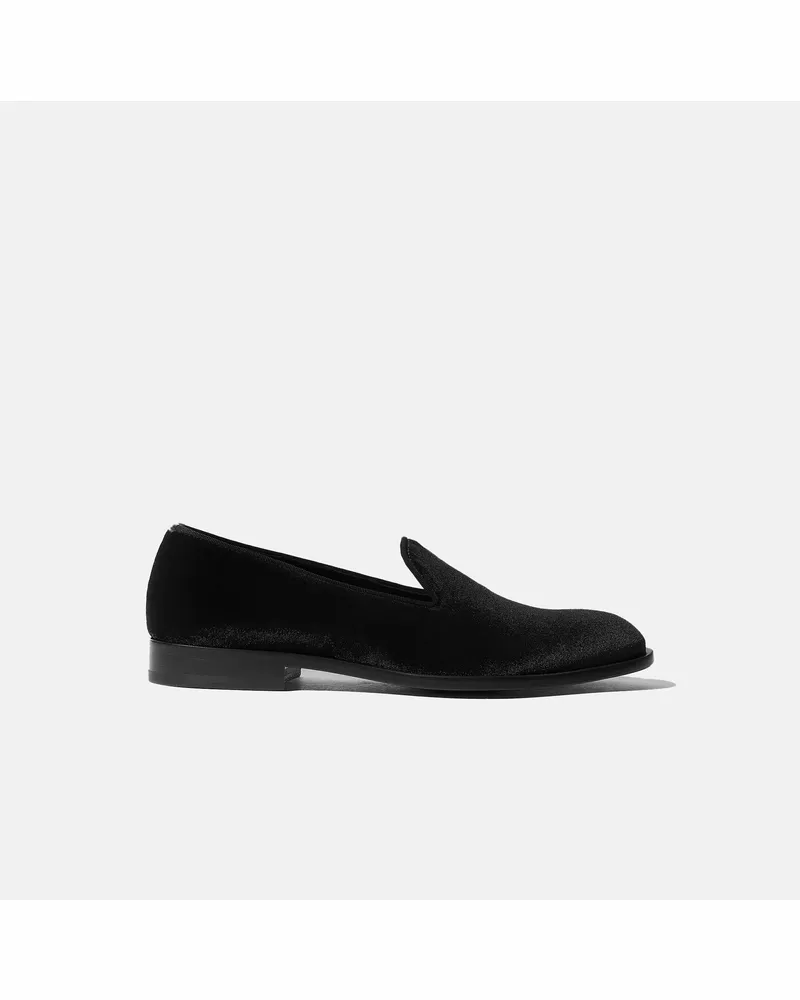 Scarosso George Black Velvet - Mann Friulane Slippers Schwarz - Samt Schwarz