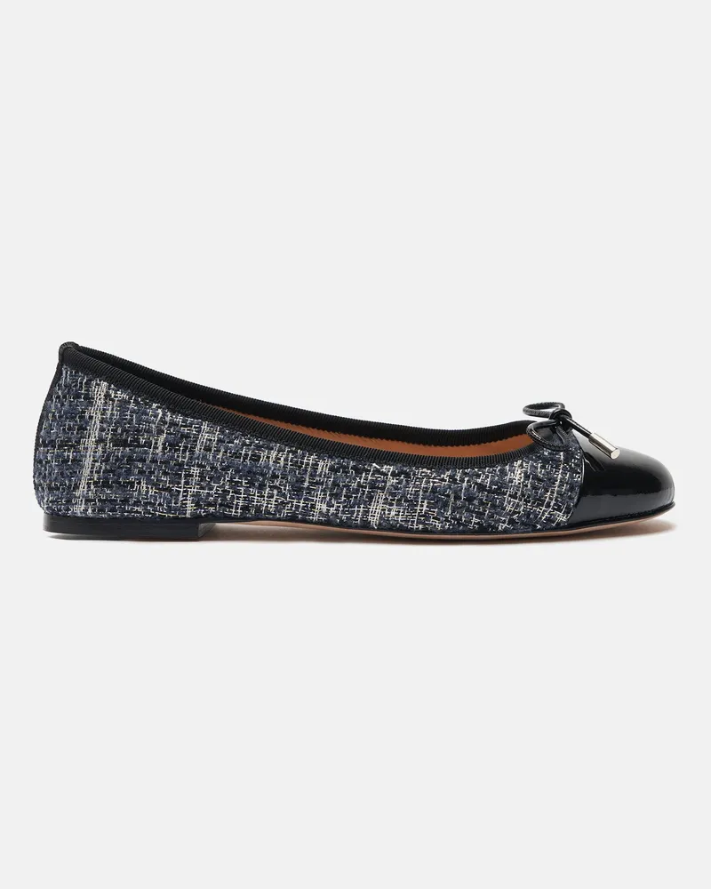 Scarosso Carla Blau Tweed - Frau Ballerinas Blau - Tweed Blau