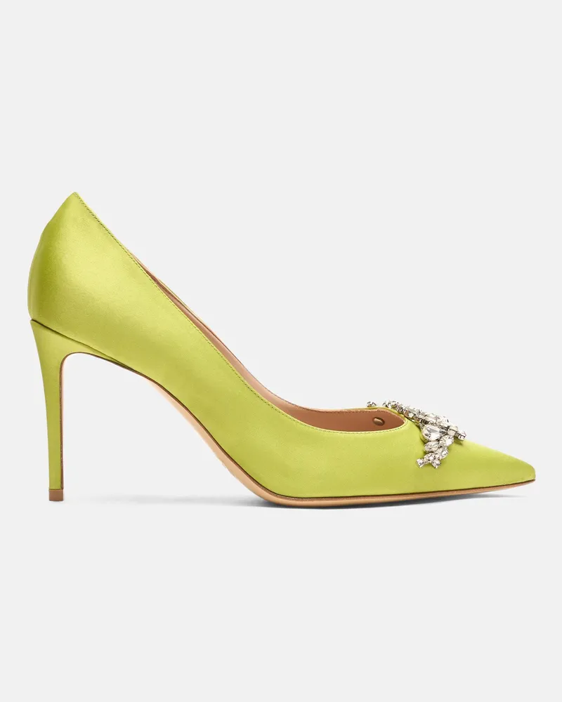 Scarosso Greta Lime Satin - Frau High Heels Lime - Satin Lime