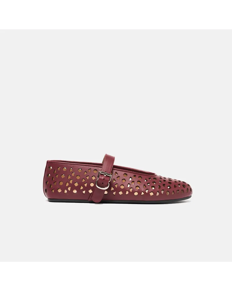 Scarosso Evelyn Bordeaux - Frau Ballerinas Bordeaux - Kalbsleder Bordeaux