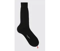 Black Cotton Calf Socks