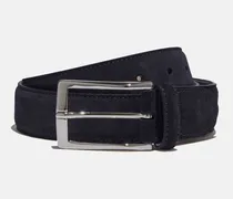 Cintura Blu  Classica - Mann Gürtel Blau - Veloursleder