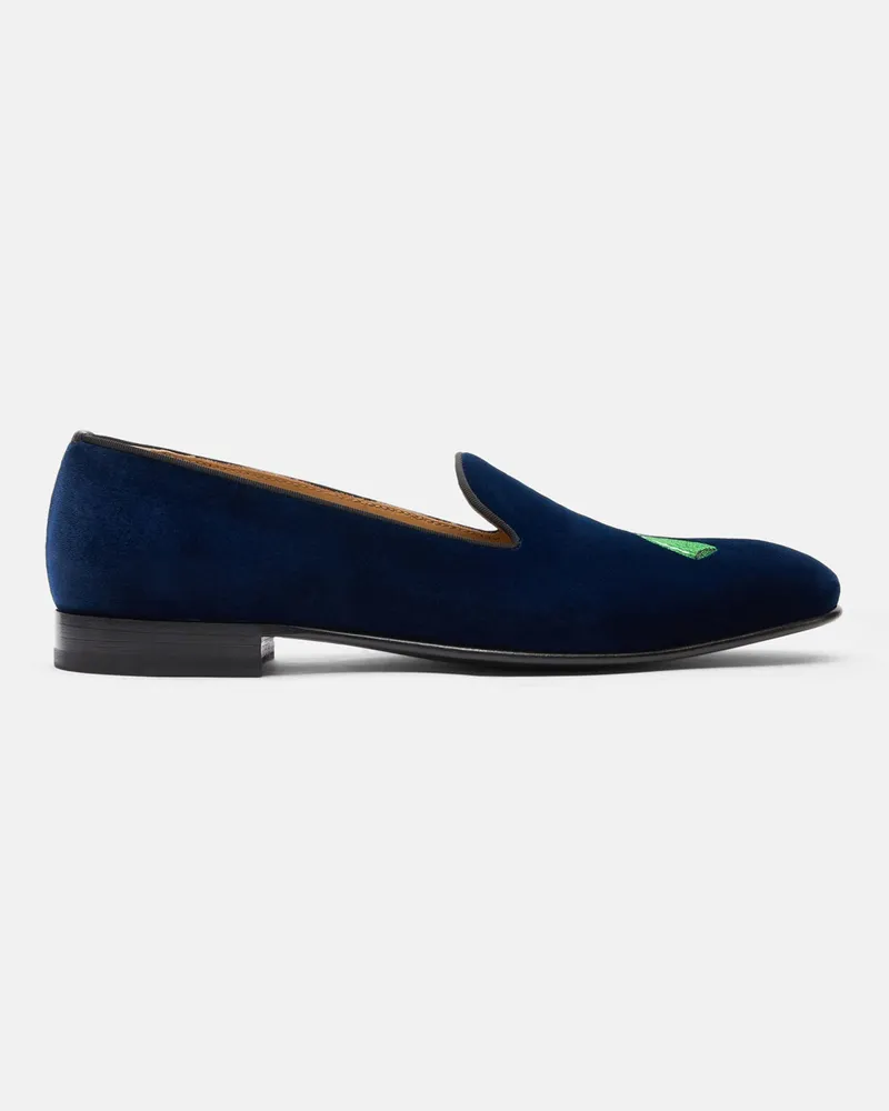 Scarosso Jay Blue Velvet - Mann Elegante Schuhe Blau - Samt Blau