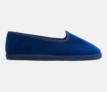 Valentina Blu Velluto - Frau Friulane Slippers Blau - Samt