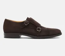 Francesco Moro Scamosciato - Mann Monk Schuhe Dunkelbraun - Veloursleder