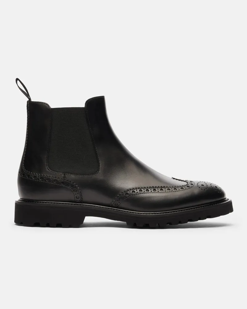 Scarosso Keith Black - Mann Chelsea Boots Schwarz - Kalbsleder Schwarz