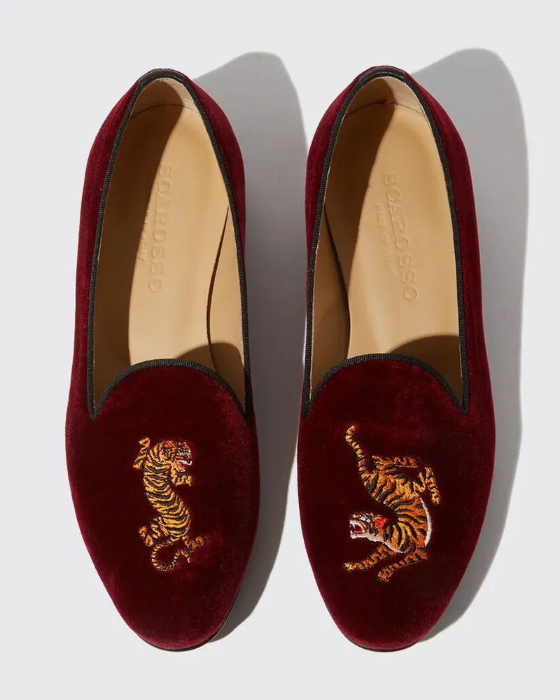 Scarosso Becky Burgundy Velvet Burgunderrot