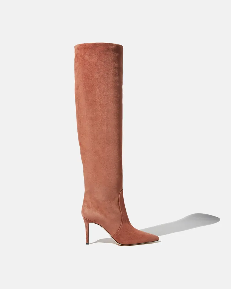 Scarosso Carra Powder Suede - Frau Boots Rosa - Veloursleder Rosa