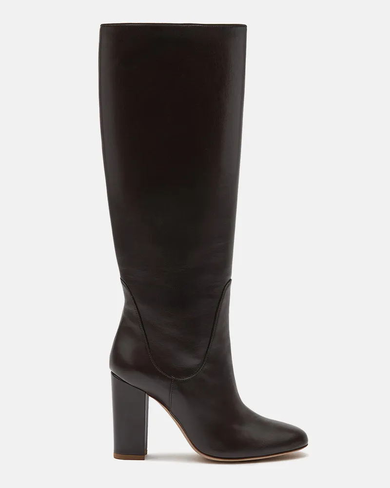 Scarosso Jessy Dunkelbraun - Frau Boots Schwarz - Kalbsleder Schwarz