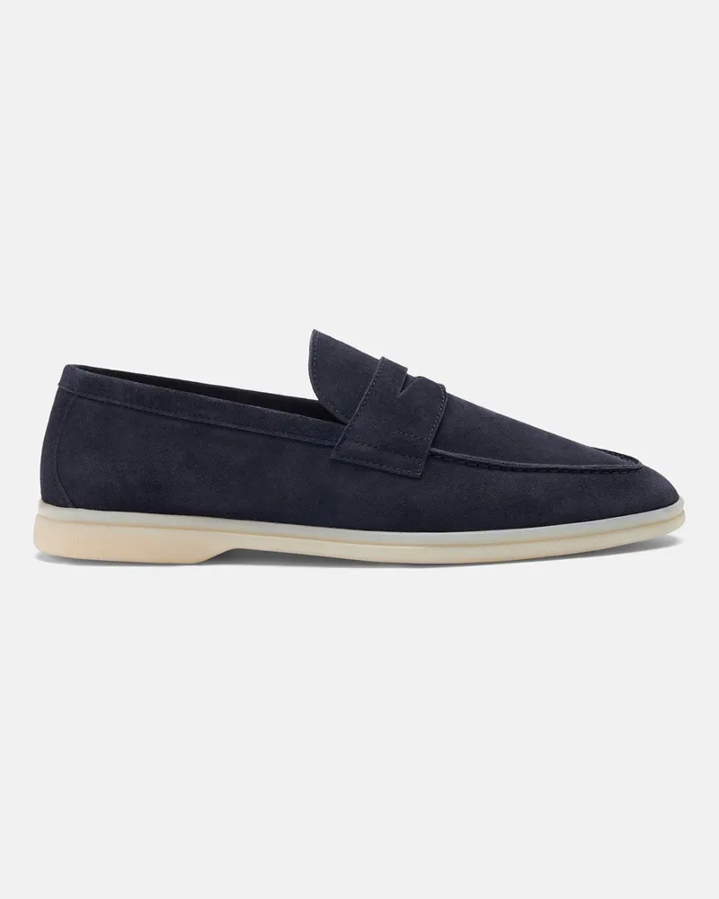 Scarosso Luciano Blau Veloursleder - Mann Loafers Blau - Veloursleder Blau