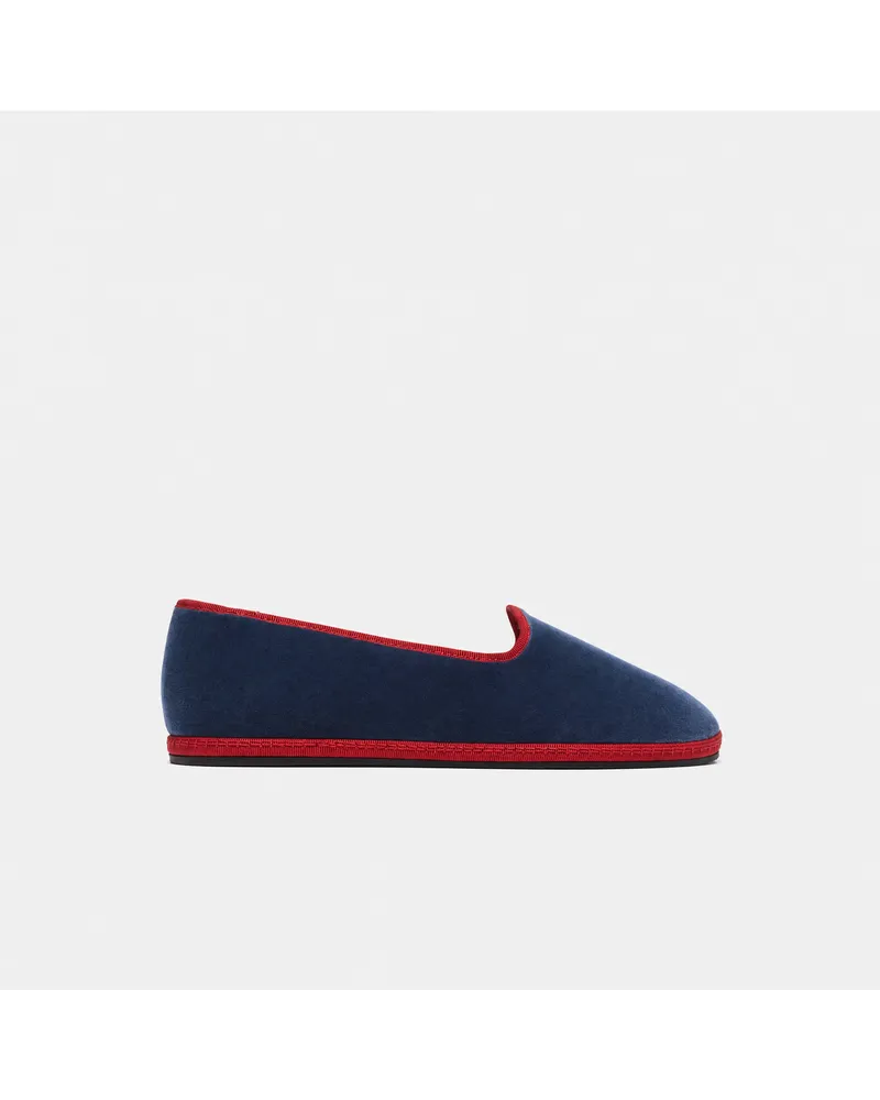 Scarosso William Iv Poker - Mann Friulane Slippers Blau - Samt Blau