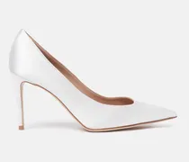 Greta Weiß Satin - Frau High Heels Weiß - Seide