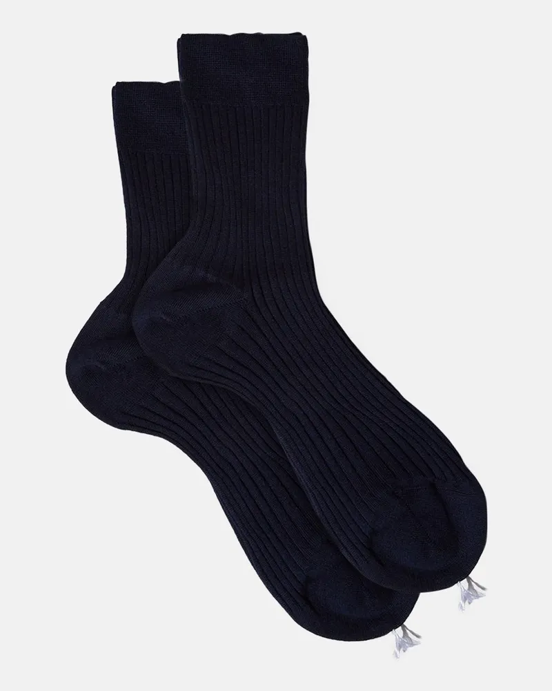 Scarosso Blue Cotton Ankle Socks - Frau Socken Blau - Baumwolle Blau
