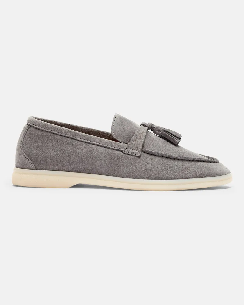 Scarosso Leandra Grigia Scamosciata - Frau Loafers Grau - Veloursleder Grau