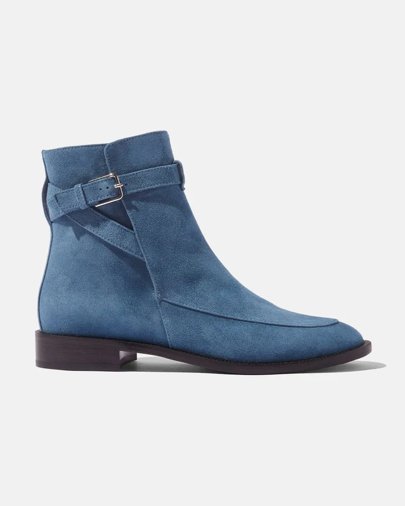 Scarosso Kelly Blue Suede - Frau Jodhpur Stiefeletten Blau - Veloursleder Blau