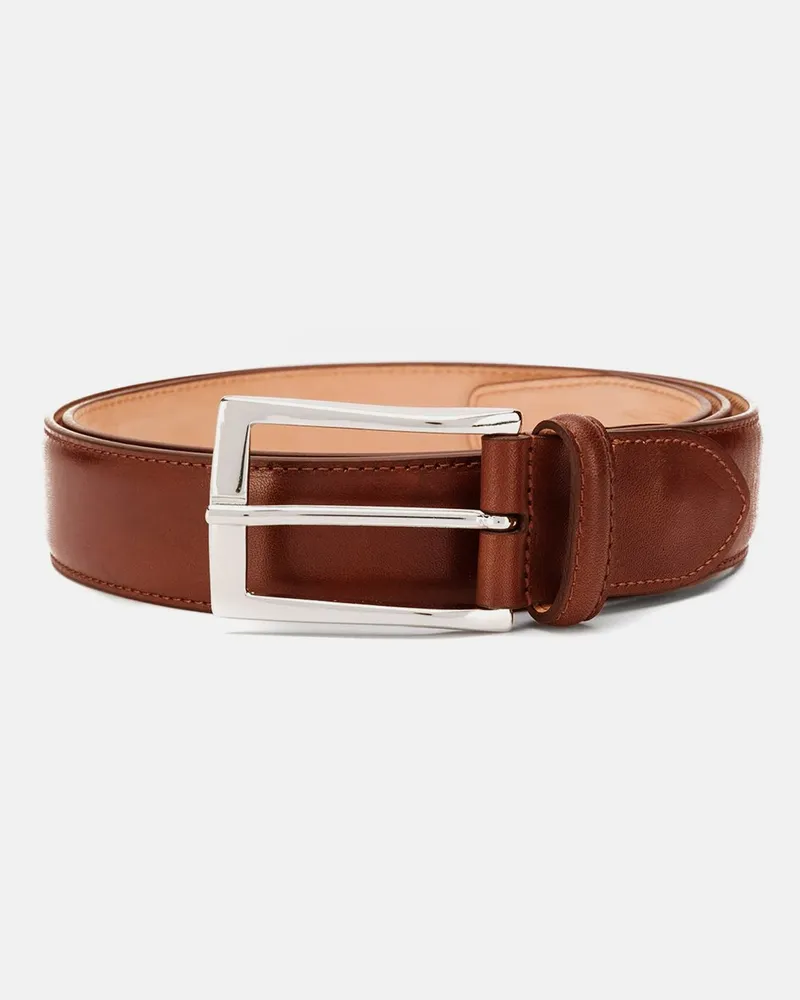 Scarosso Cintura Cognac Classica - Mann Gürtel Cognac - Kalbsleder Cognac
