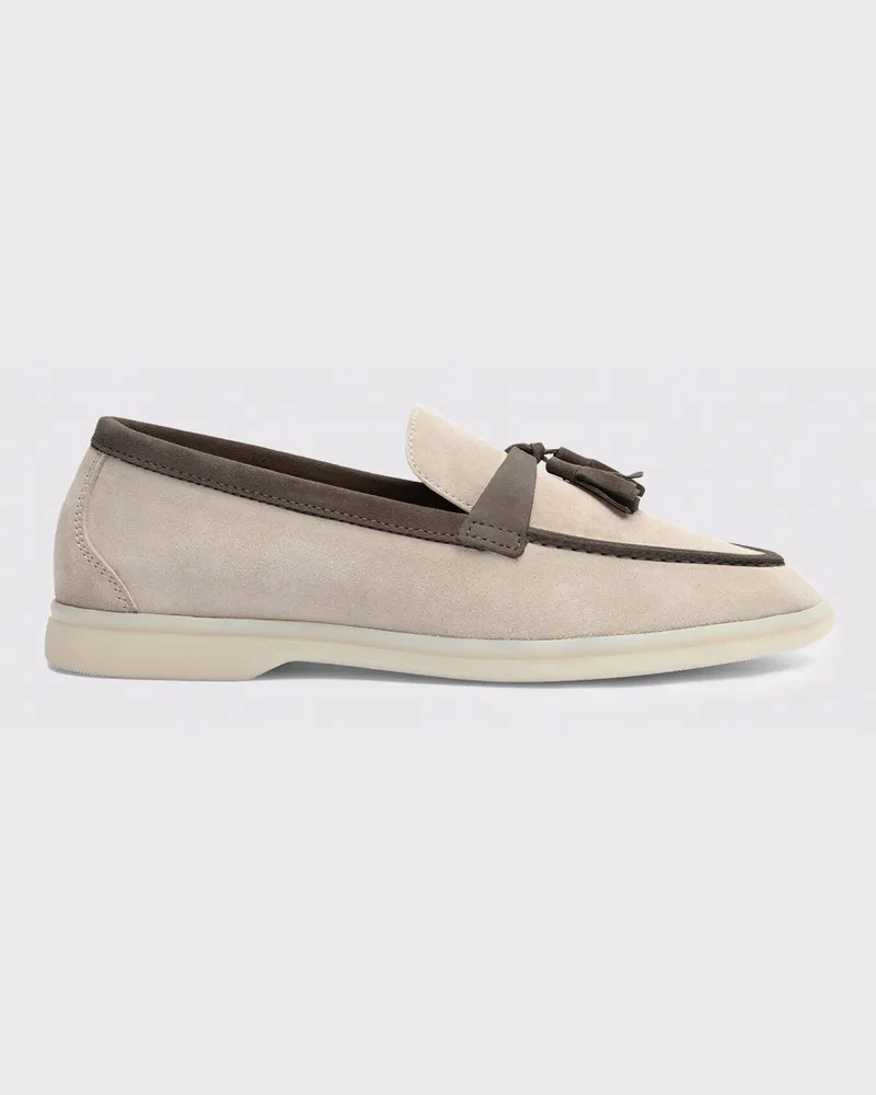 Scarosso Leandra Sand & Deep Taupe Veloursleder Sand