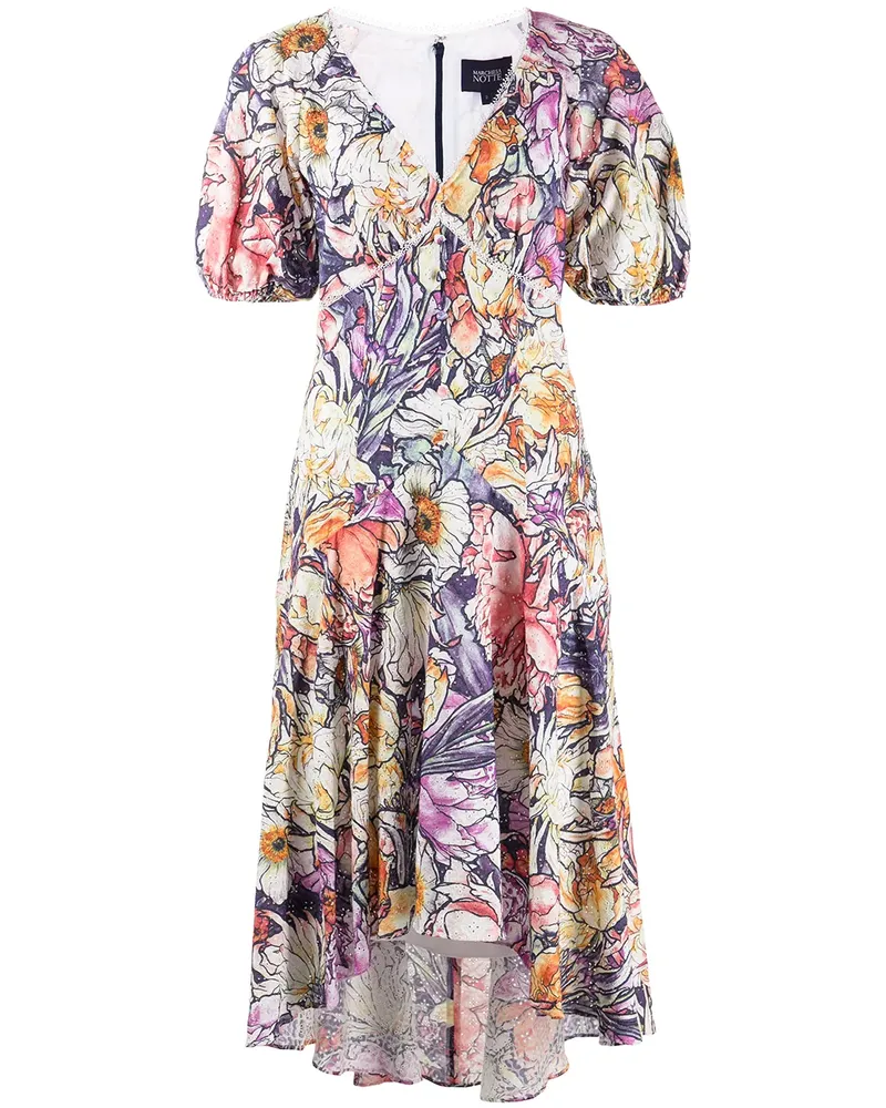 Marchesa Kleid mit Blumen-Print - Violett Violett