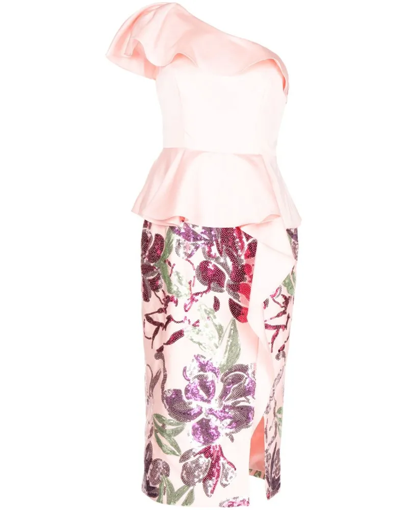 Marchesa Kleid mit Pailletten - Rosa Rosa