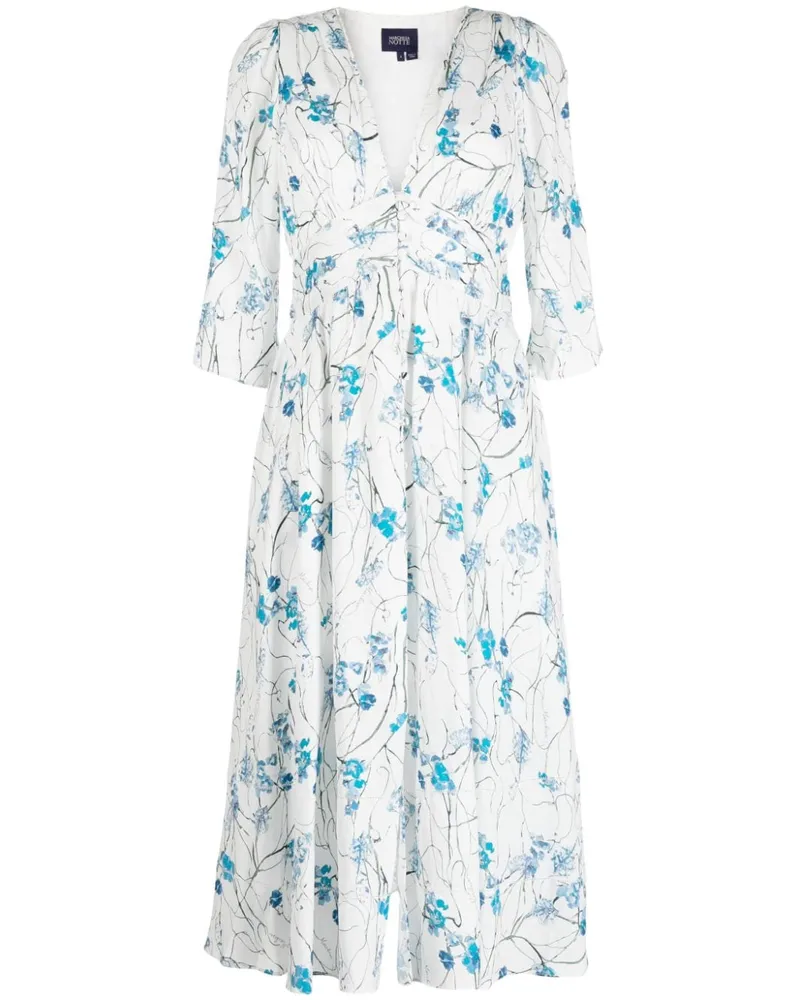 Marchesa Sweatshirtkleid mit Blumen-Print - Weiß Weiß