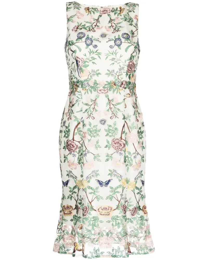 Marchesa Midikleid mit Stickerei - Nude Nude