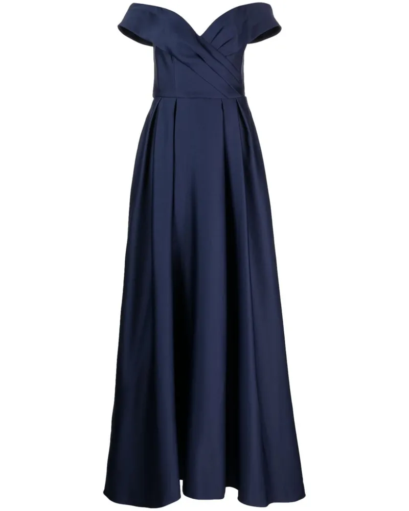 Marchesa Duchess Abendkleid mit Satin-Finish - Blau Blau