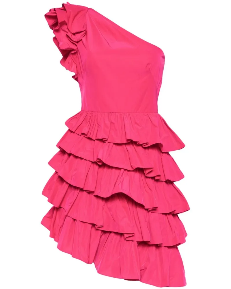 Marchesa One-Shoulder-Minikleid mit Taft - Rosa Rosa