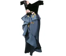 Schulterfreies Kleid - Schwarz