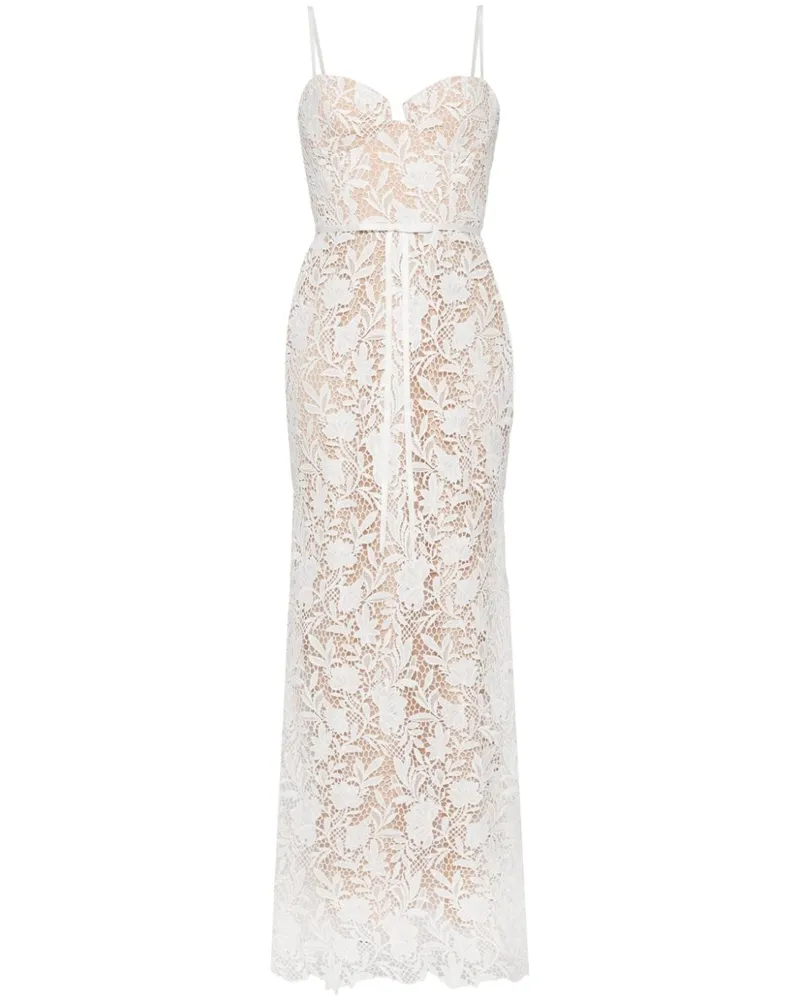 Marchesa Abendkleid aus floraler Spitze - Weiß Weiß