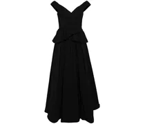 Drapiertes Abendkleid aus Taft - Schwarz