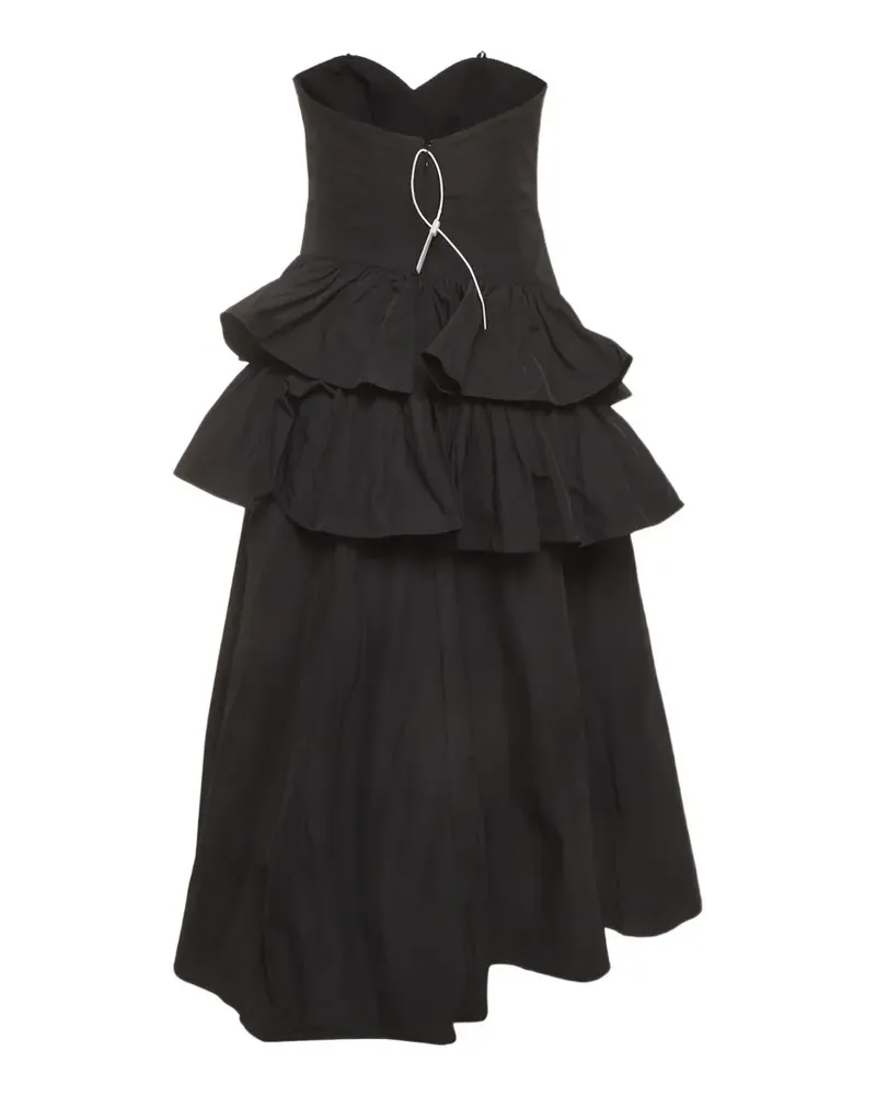 Marchesa ruffled strapless midi dress - Schwarz Schwarz