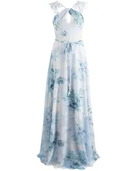 Marchesa Abendkleid mit Blumen-Print - Blau Blau