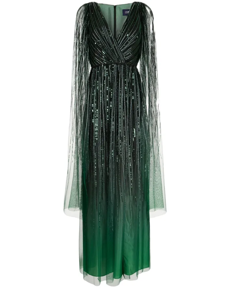 Marchesa Maxikleid mit Perlen - Grün Grün