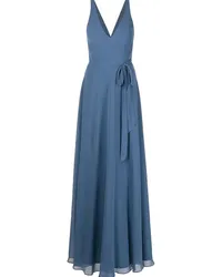 Marchesa Geschnürtes Abendkleid mit V-Ausschnitt - Blau Blau