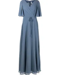 Marchesa Schulterfreie Robe mit Blumenstickerei - Blau Blau