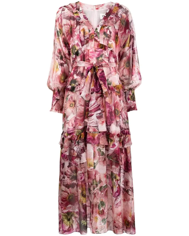 Marchesa Leilani Maxikleid mit Blumen-Print Rosa