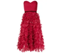Trägerloses Minikleid mit Rüschen - Rot