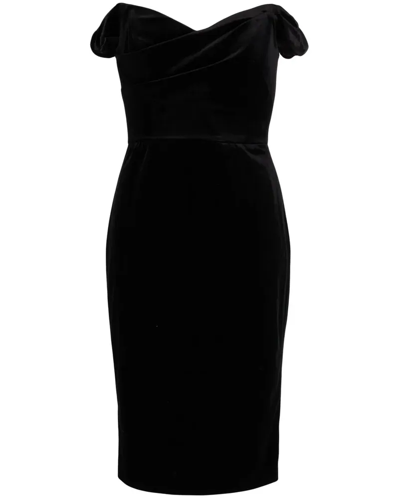 Marchesa Schulterfreies Kleid - Schwarz Schwarz