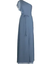 Marchesa Abendkleid mit gerafftem Bustier - Blau Blau