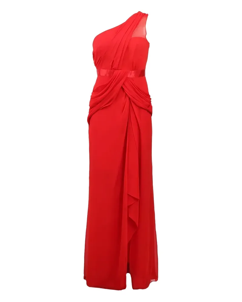 Marchesa satin belt gown - Rot Rot