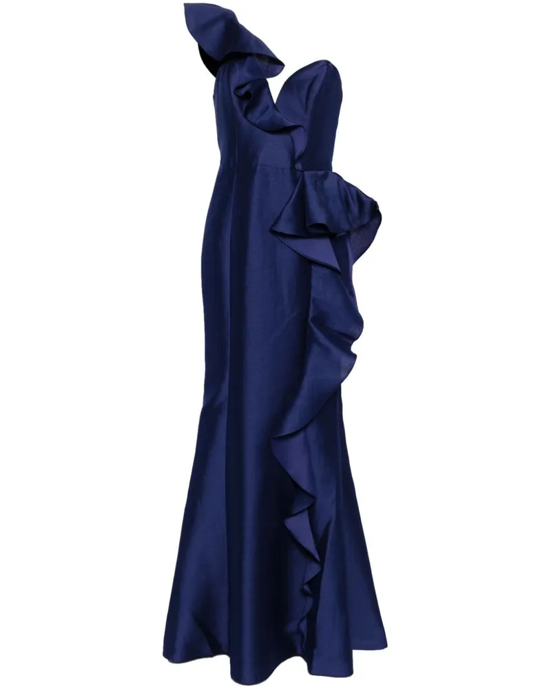 Marchesa Mikado Abendkleid - Blau Blau