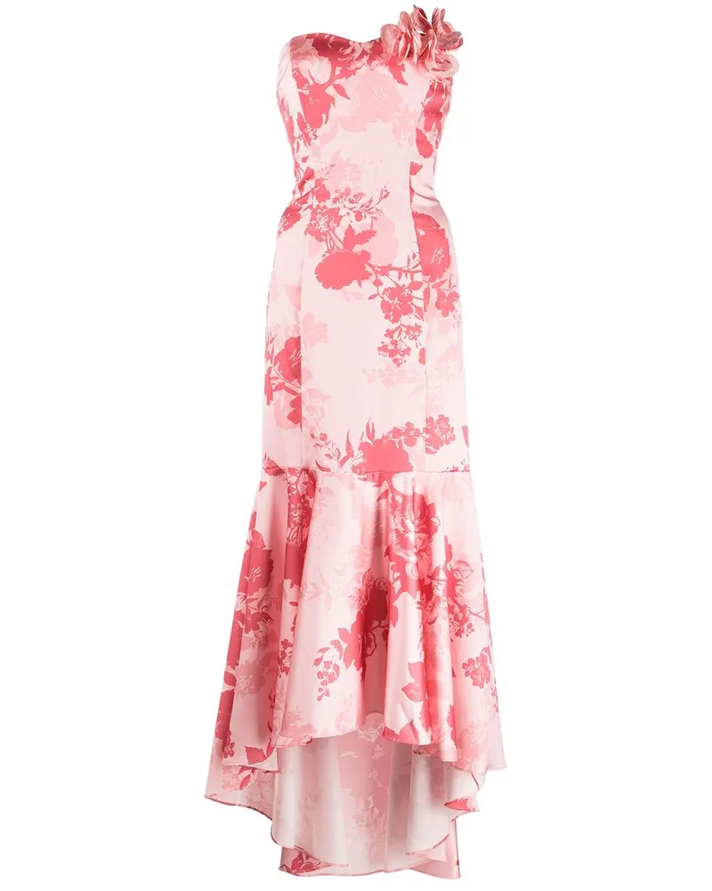 Marchesa Kleid mit Blumen-Print - Rosa Rosa