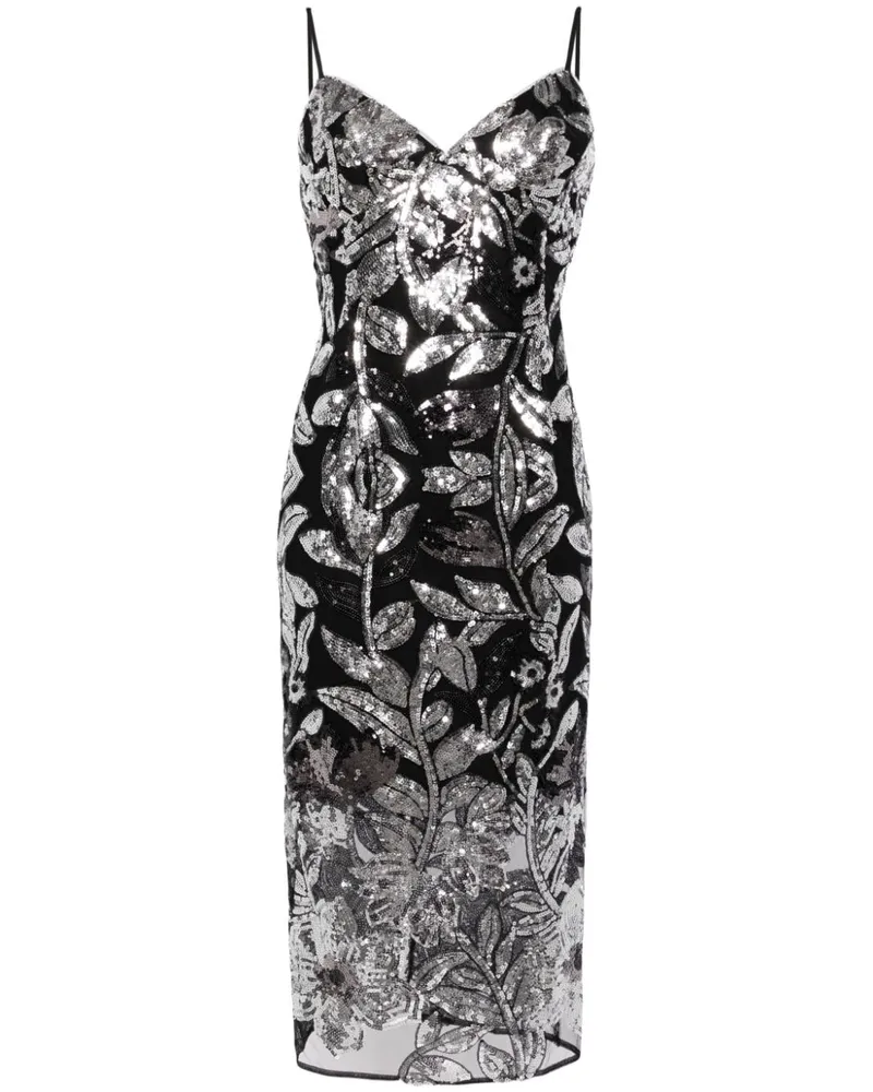 Marchesa Botanical Kleid mit Pailletten - Metallic Metallic