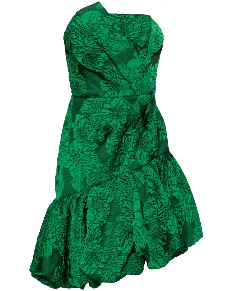 Marchesa Asymmetrisches Calathea Minikleid - Grün Grün