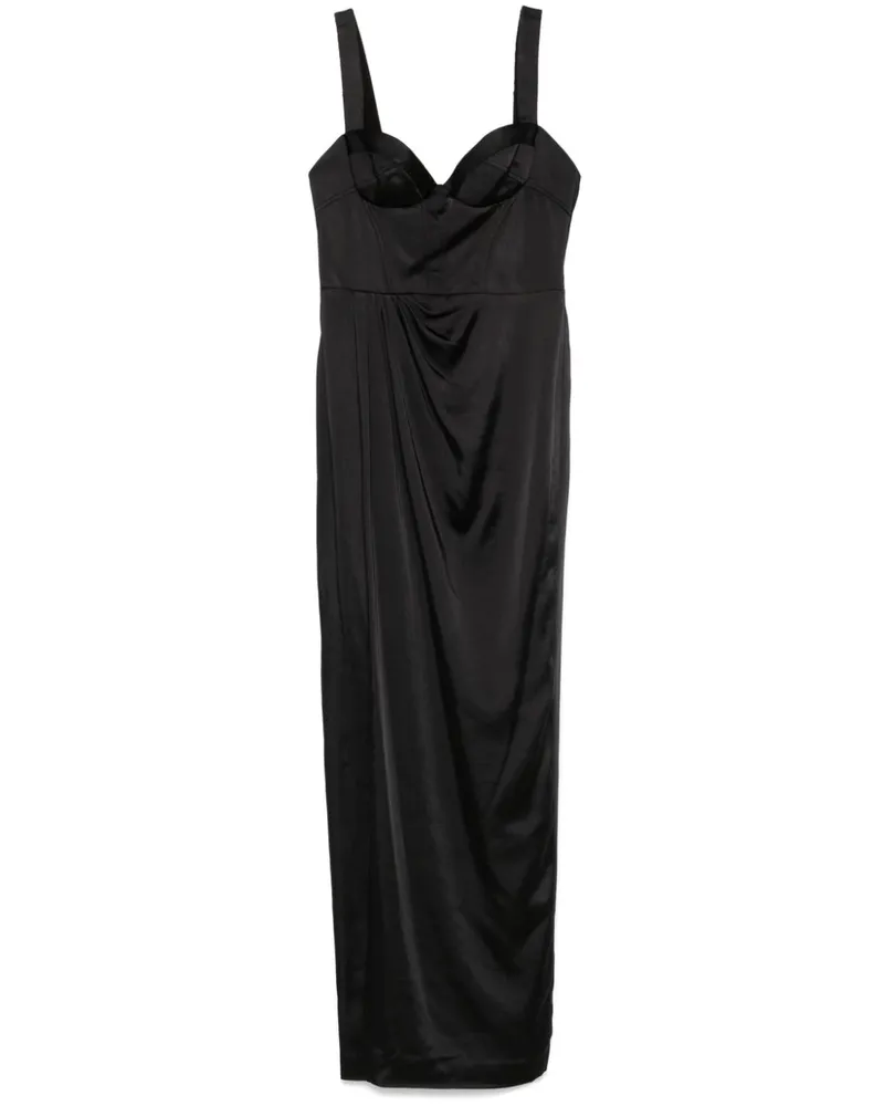 Marchesa Bustier-Abendkleid aus Satin - Schwarz Schwarz