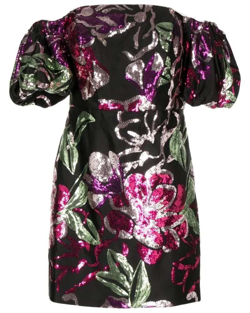 Marchesa Kleid mit Pailletten - Schwarz Schwarz