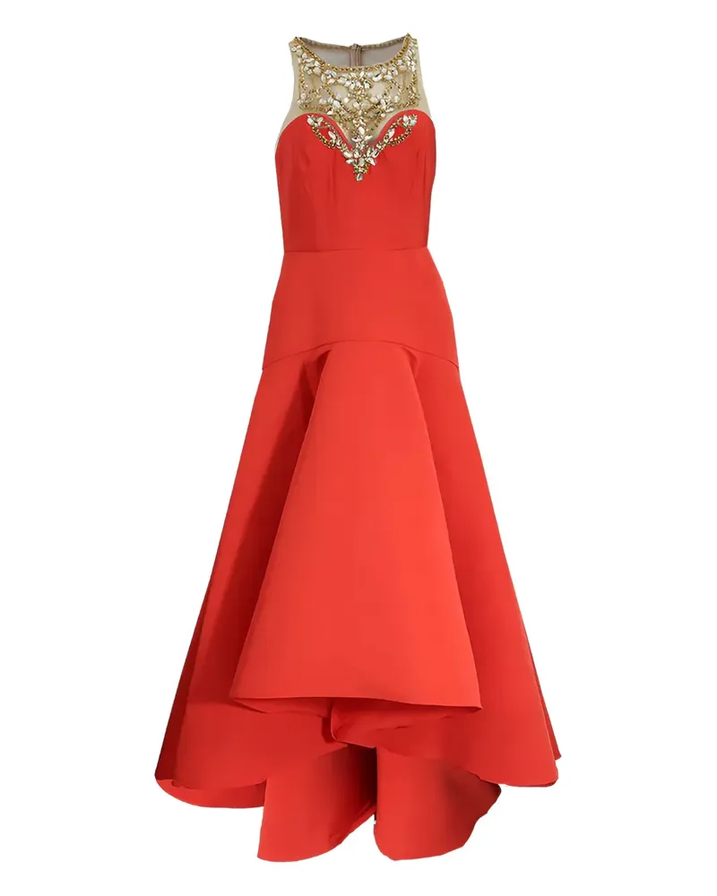 Marchesa Asymmetrisches Kleid mit Kristallen - Rot Rot